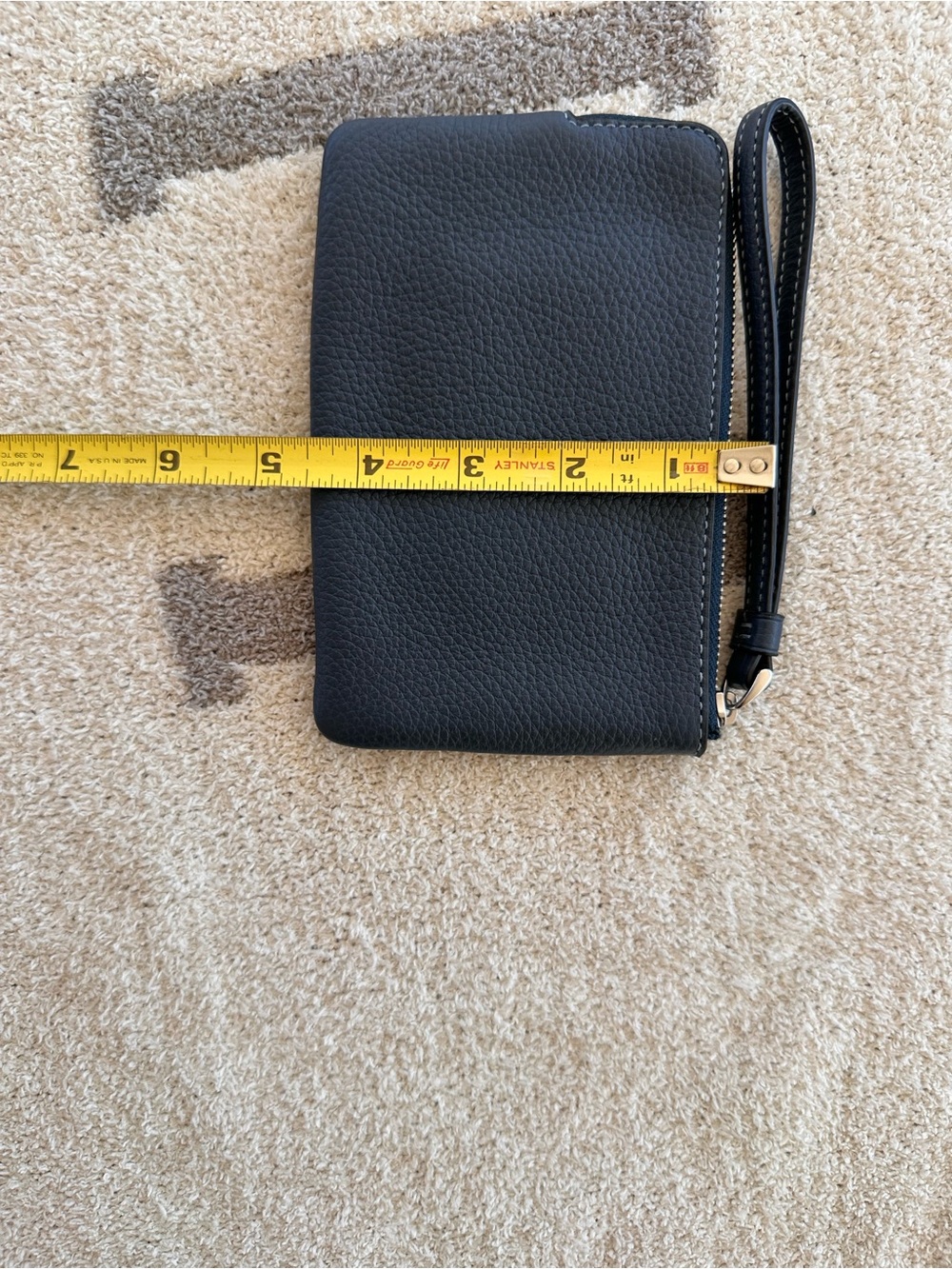 Coach Black Leather Wristlet with Red Script Logo - Picture 5 of 7
